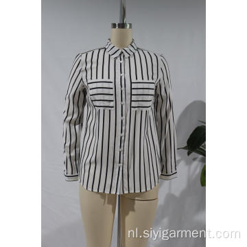 Shirt met print, lange mouwen en opstaande kraag